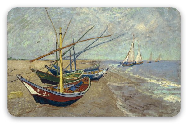 Visserboten op het strand