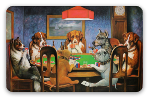 Honden aan de pokertafel